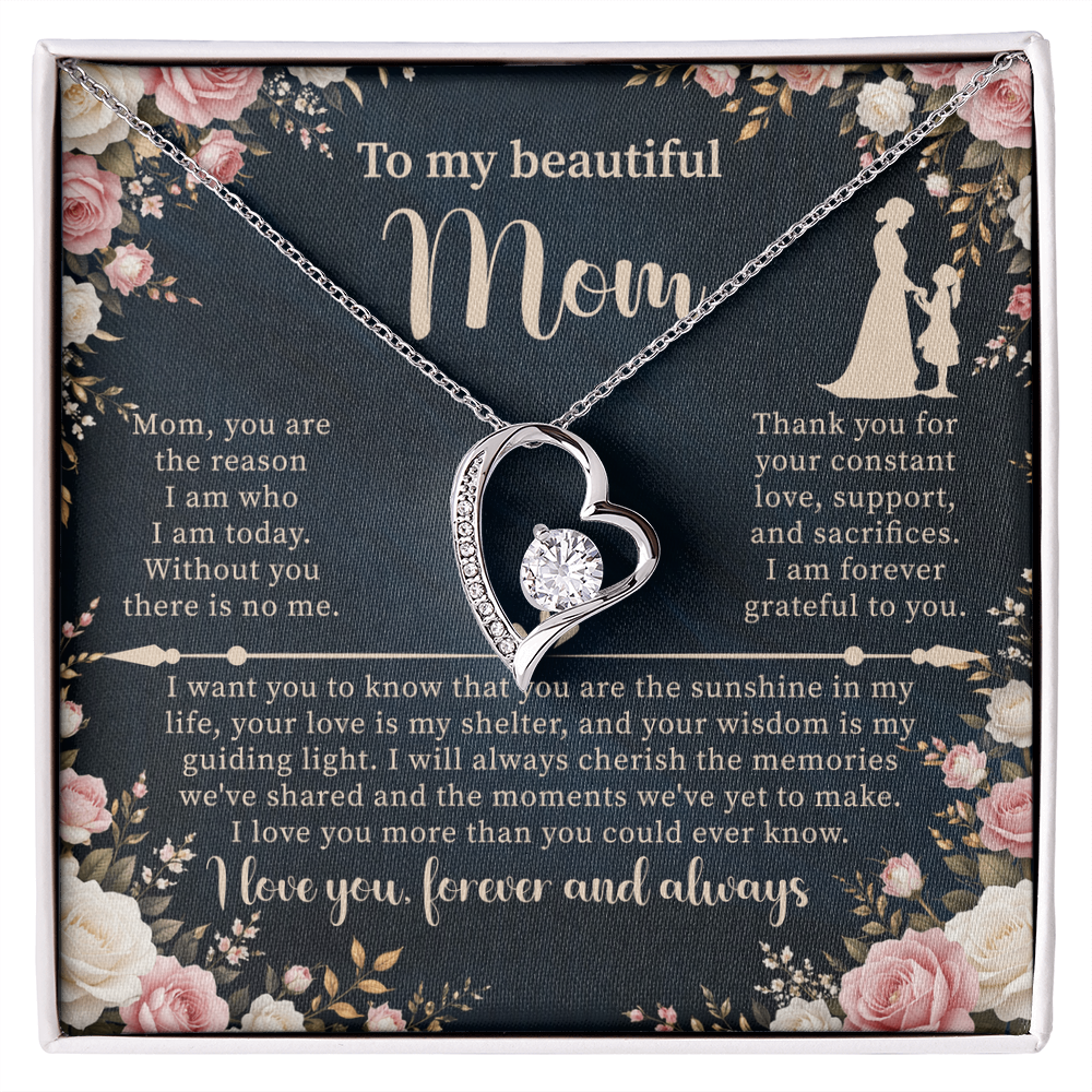 Forever Love Necklace for Mom – Sentimental Mother Gift – Elegant Jewelry with Message Card
