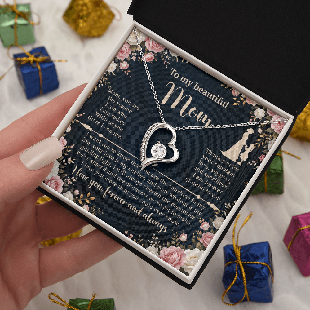 Forever Love Necklace for Mom – Sentimental Mother Gift – Elegant Jewelry with Message Card
