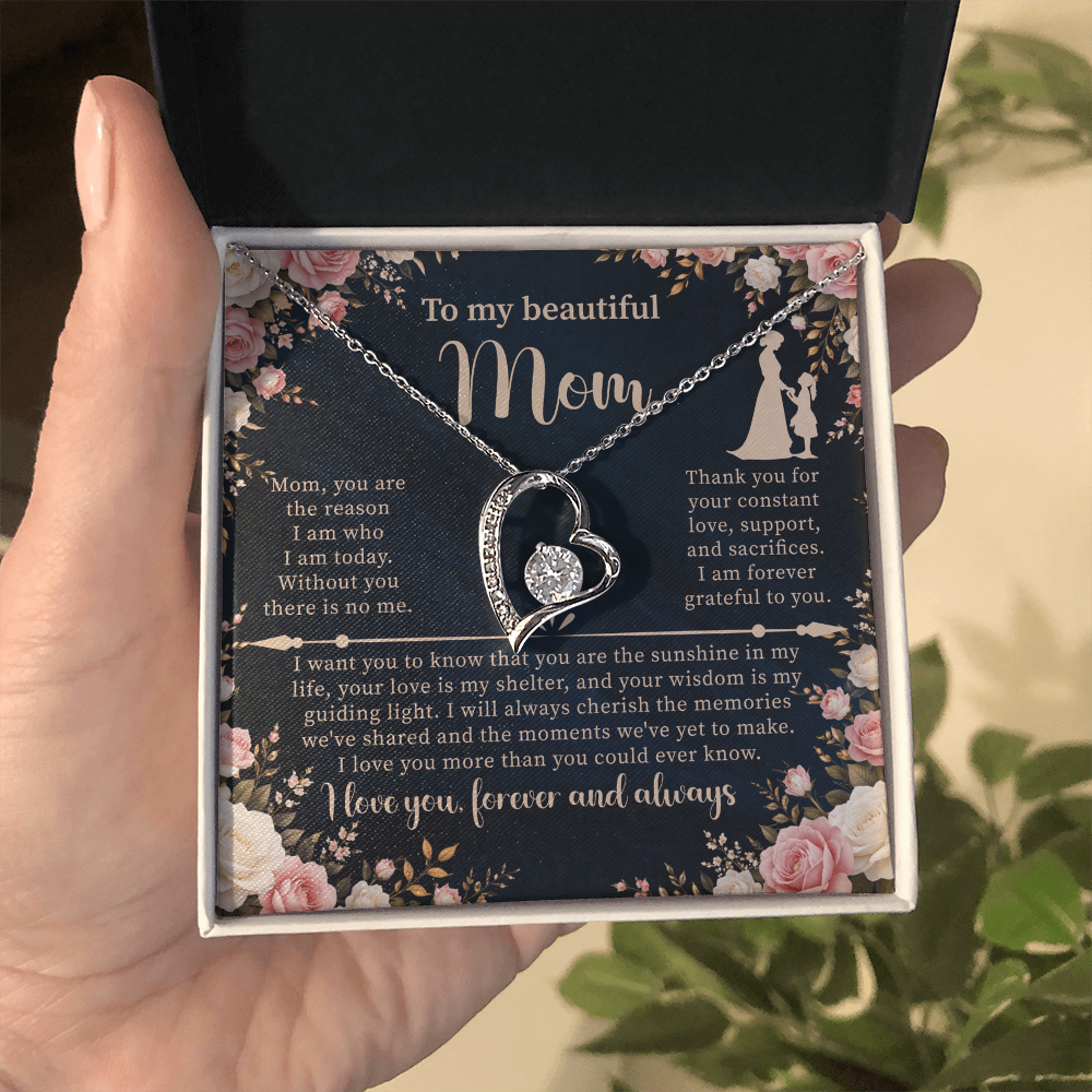 Forever Love Necklace for Mom – Sentimental Mother Gift – Elegant Jewelry with Message Card