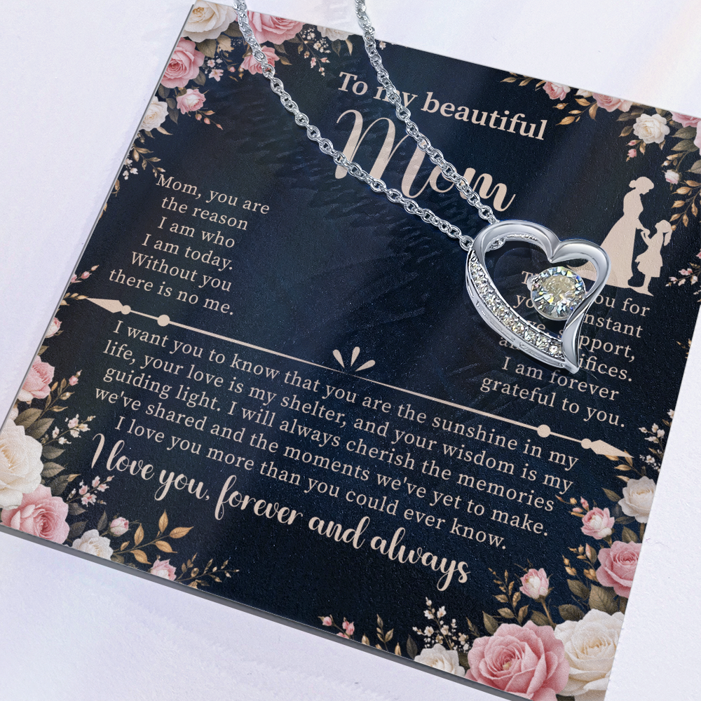 Forever Love Necklace for Mom – Sentimental Mother Gift – Elegant Jewelry with Message Card