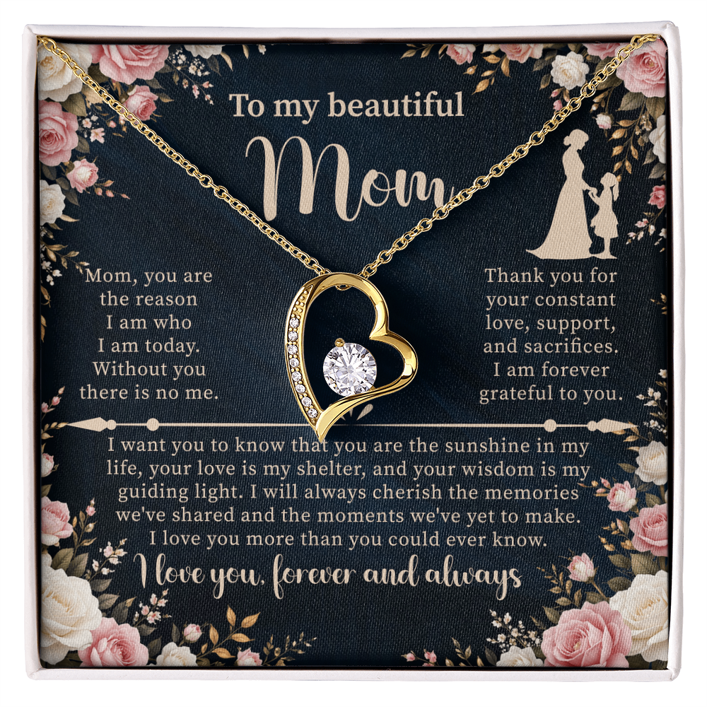 Forever Love Necklace for Mom – Sentimental Mother Gift – Elegant Jewelry with Message Card