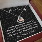 New Mom Baby Feet Heart Necklace – Meaningful Gift for New Mother – Baby Footprint Jewelry with Heart Pendant